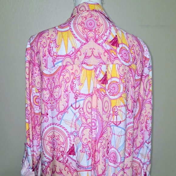 Jane + Delancey Printed Button-Up Blouse - Picture 3 of 5